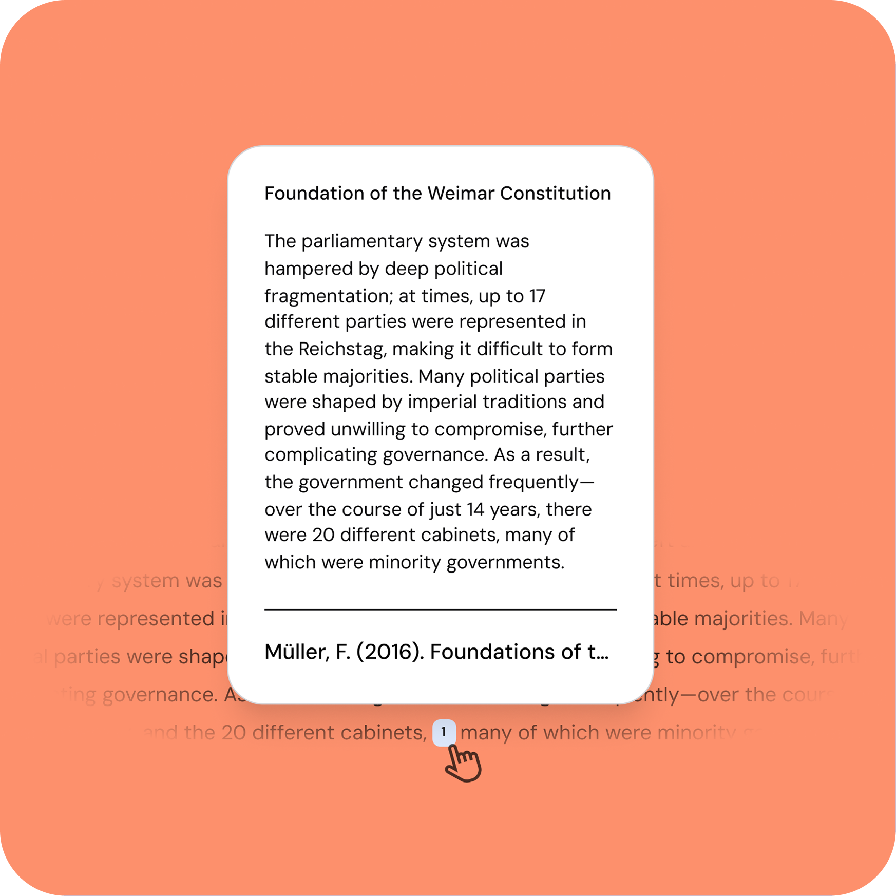 Feedback with source citations embedded directly in the text.