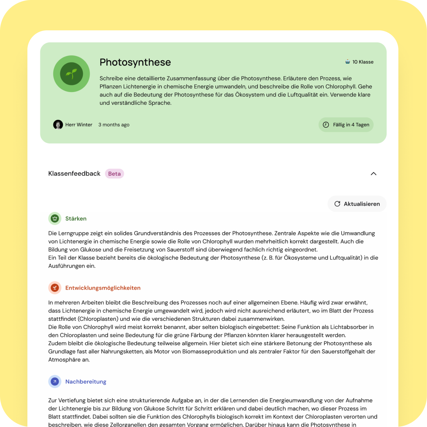 Class-wide summary dashboard in Sokra.